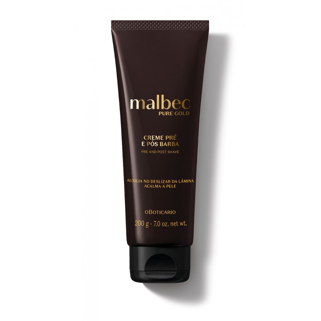 MALBEC Pure Gold Crema Afeitado pos pre barba 200g
